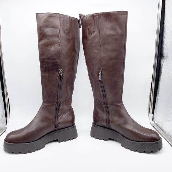 Vince Camuto Women's Nettrio Leather SideZip Over The Knee Boots Brown Size 5.5M - Picture 5 of 13